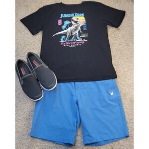 Hurley All Day Hybrid Quick Dry Stretch Shorts Blue Mens 30 Surf Casual Active